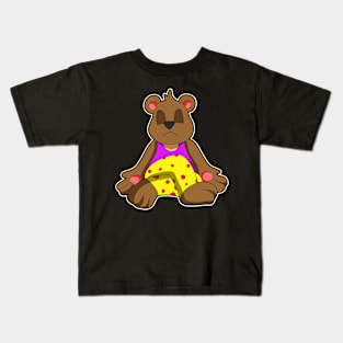 Bear at Yoga with Legs crossed Kids T-Shirt